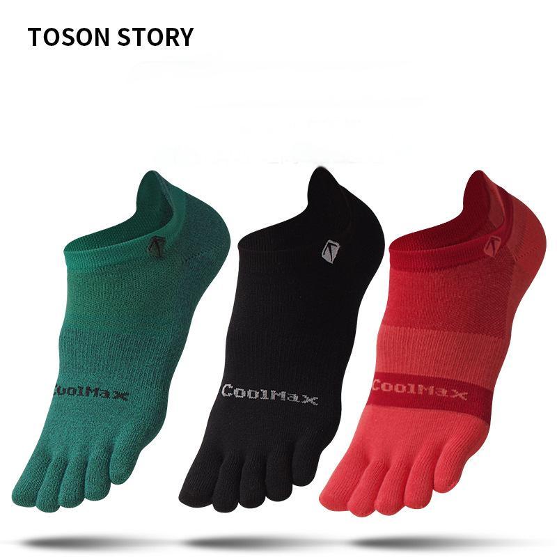 (3 pairs) TOSON STORY Extra low-cut High-Performance Five-Finger Ankle Socks - BPRunning