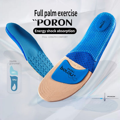 【2 Pairs】Breathable Arch Support Sport Insoles - Shock Absorption for Outdoor Running