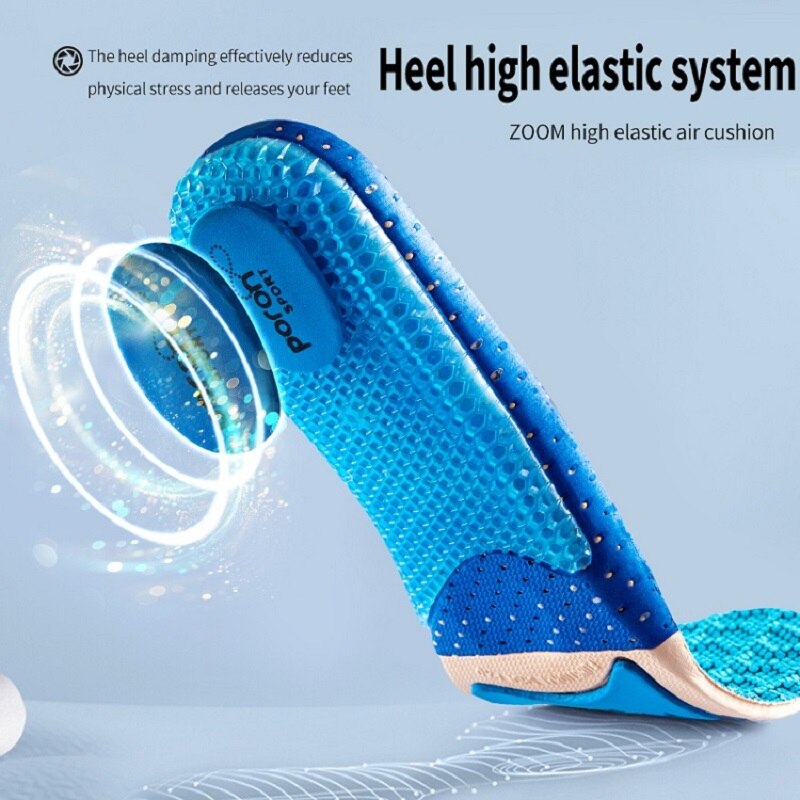 【2 Pairs】Breathable Arch Support Sport Insoles - Shock Absorption for Outdoor Running