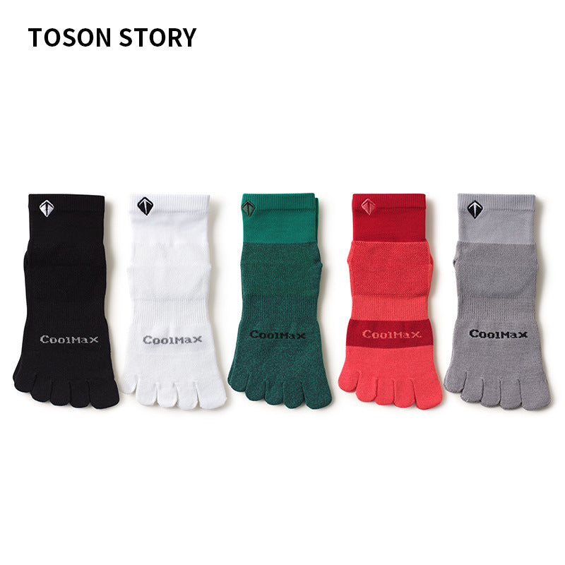 (5 pairs) TOSON STORY High-Performance Lightweight Five Finger Ankle Socks for Men and Women - BPRunning