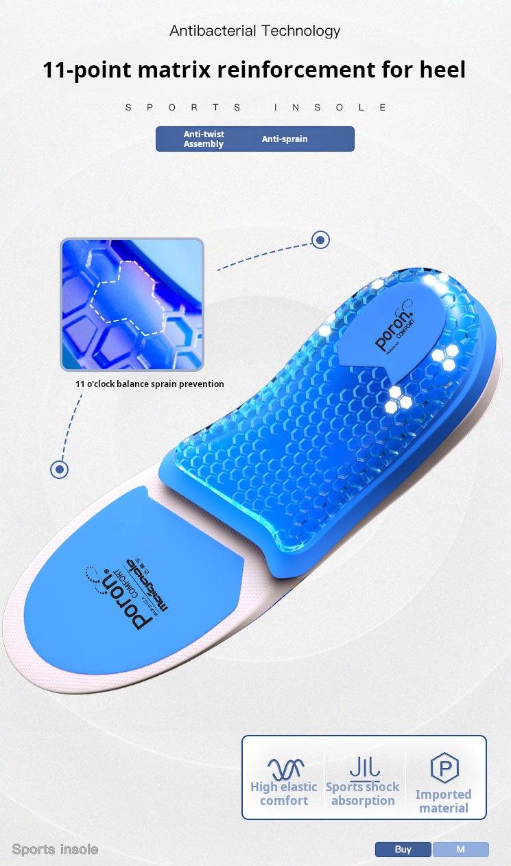 Carbon Fiber Insole with Poron Cushioning—Arch Support for Running and Sports