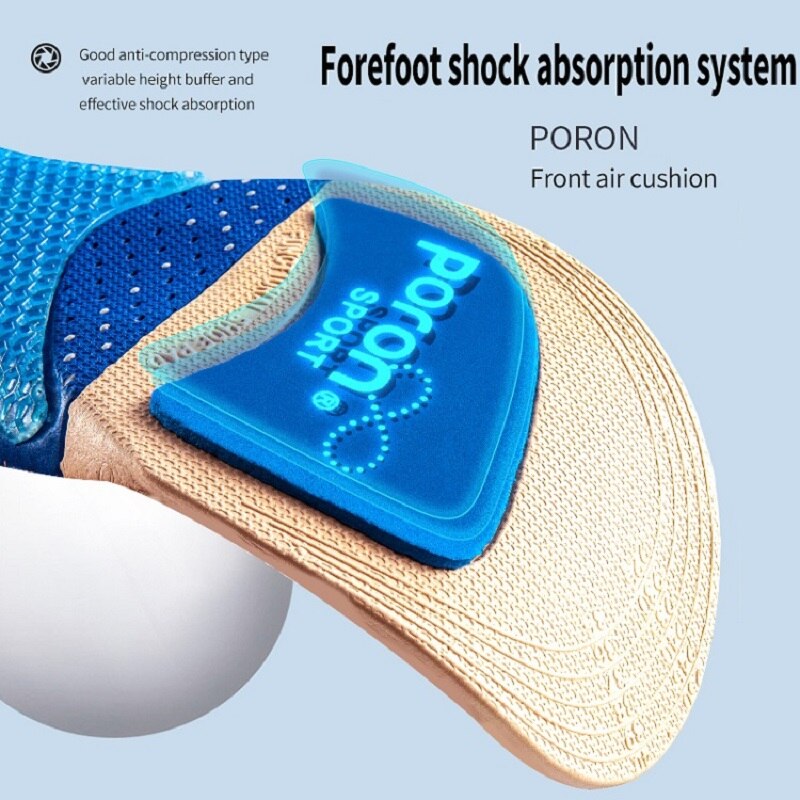 【2 Pairs】Breathable Arch Support Sport Insoles - Shock Absorption for Outdoor Running