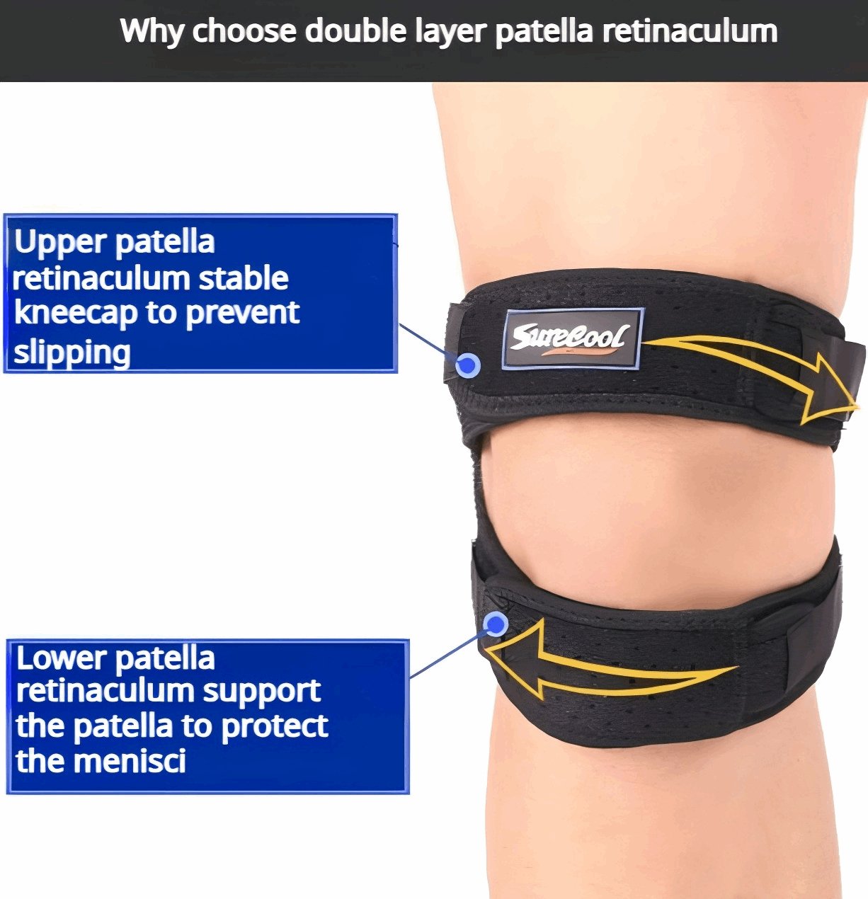 1 Pair Adjustable Patella Knee Straps for Pain Relief and Recovery - BPRunning