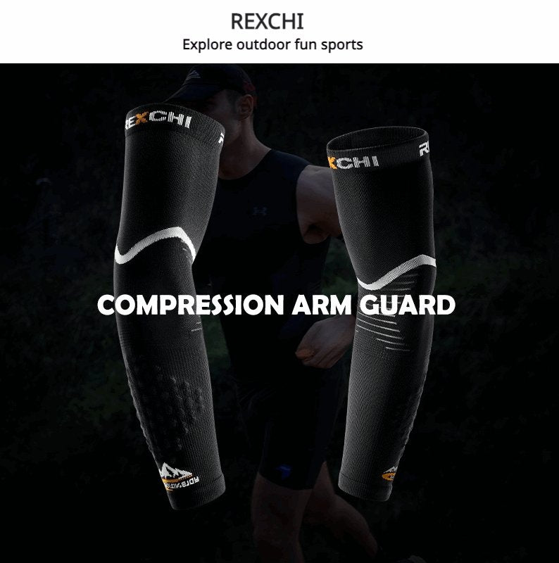 1 Pair REXCHI Premium Compression Arm Sleeves - Ultimate Protection for Outdoor Adventures - BPRunning