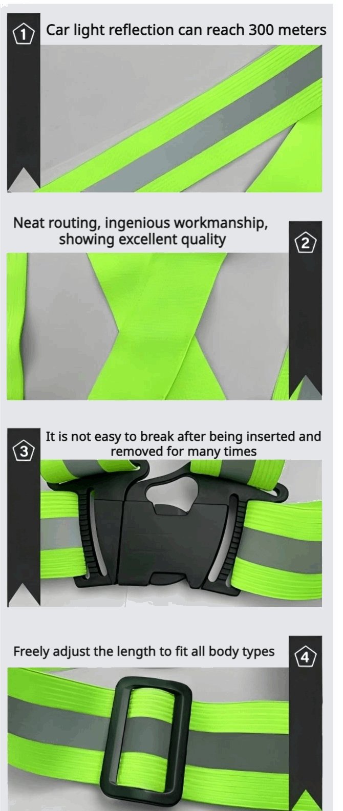 (2 Pack) Reflective Running Vest - High-Visibility Safety Gear for All Activities - BPRunning