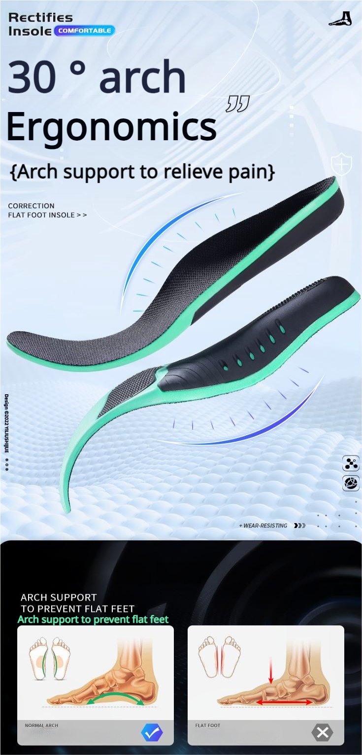 【2 Pairs】Advanced Orthotic Arch Support Insoles for Flat Feet & Pain Relief - BPRunning