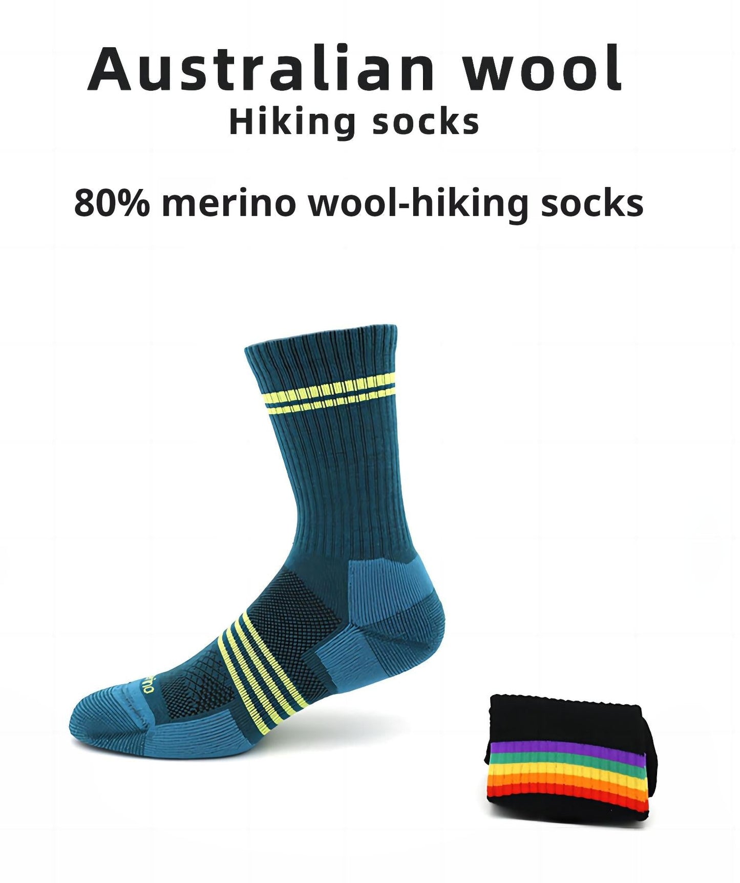 (22 Pairs) Customizable Premium Australian Wool Running, Hiking Socks - BPRunning