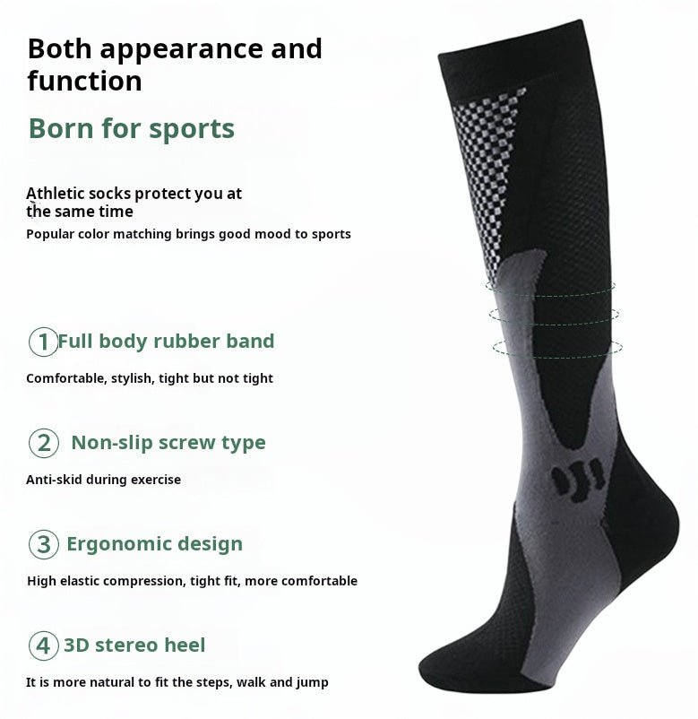 (3 Pairs) Compression Socks for Running, Cycling, Hiking, Varicose Veins - BPRunning