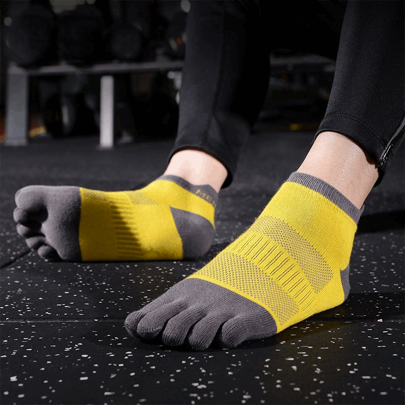 (3 Pairs) Low-cut Breathable Cotton Five-Toe Sports Socks for Men and Women - BPRunning