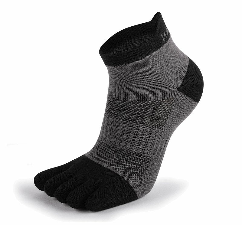 (3 Pairs) Low-cut Breathable Cotton Five-Toe Sports Socks for Men and Women - BPRunning