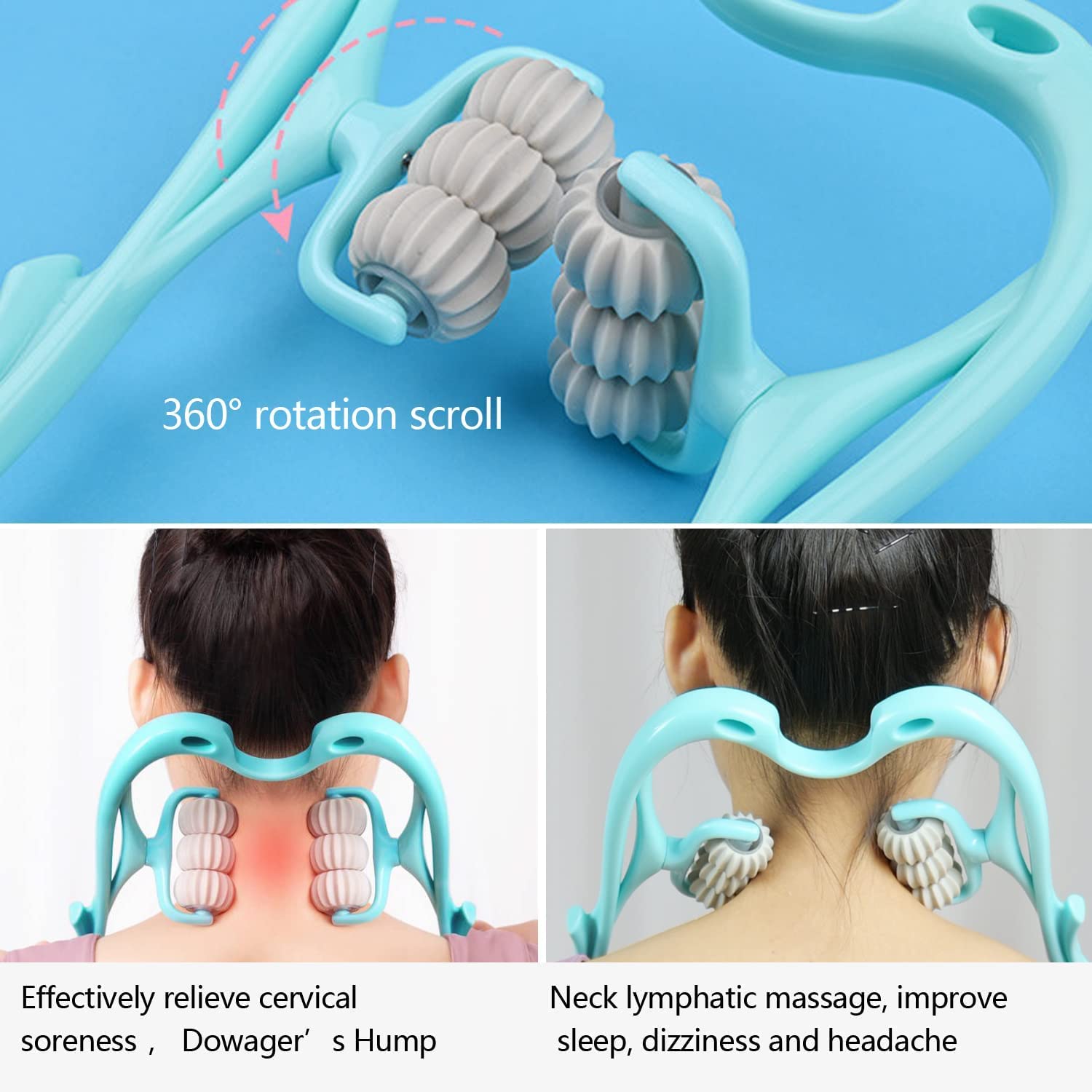 6-Ball Cervical Neck Massager - Manual Kneading Roller for Relaxation - BPRunning