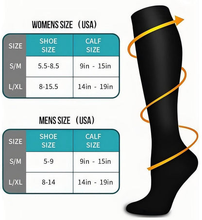 (6 Pairs) Ladies Series Compression Socks - Optimal Support for Running and Travel - BPRunning