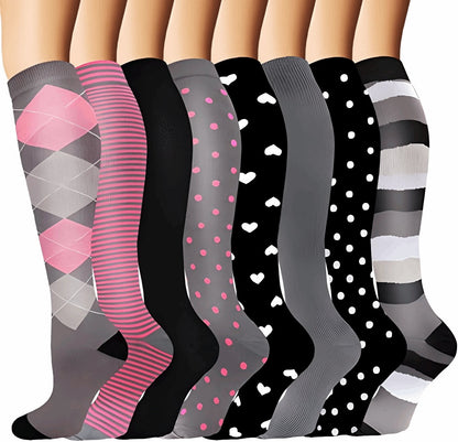 (6 Pairs) Ladies Series Compression Socks - Optimal Support for Running and Travel - BPRunning