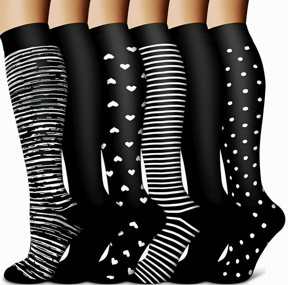 (6 Pairs) Ladies Series Compression Socks - Optimal Support for Running and Travel - BPRunning