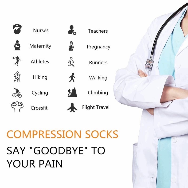 (6 Pairs) Men's Series Compression Socks - Optimal Support for Running and Travel - BPRunning