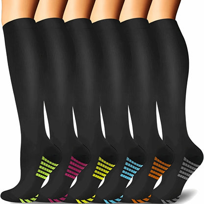 (6 Pairs) Men's Series Compression Socks - Optimal Support for Running and Travel - BPRunning