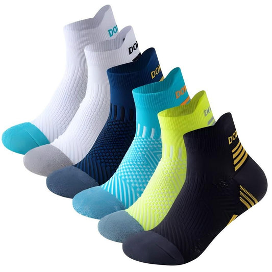 (6 Pairs)Marathon Running Socks for Men & Women - Cushioned Low Cut Ankle Socks - BPRunning