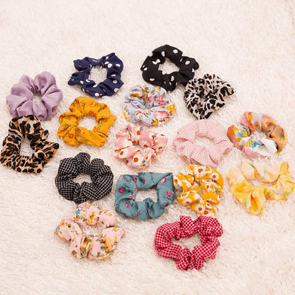 (8 PCS) Floral Scrunchies & Hair Accessories - Girl & Women's Fashion - BPRunning