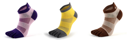 (3 Pairs) Low-cut Breathable Cotton Five-Toe Sports Socks for Men and Women - BPRunning