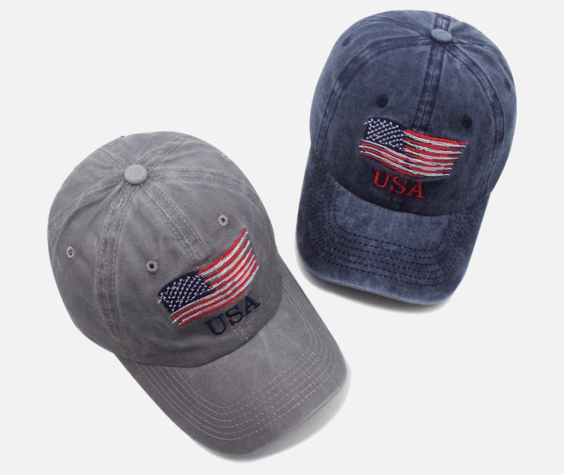 American Flag Dad Hat - Adjustable Patriotic Cap - BPRunning