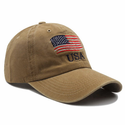 American Flag Dad Hat - Adjustable Patriotic Cap - BPRunning