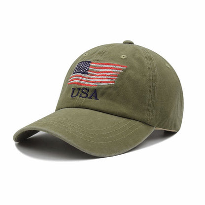 American Flag Dad Hat - Adjustable Patriotic Cap - BPRunning