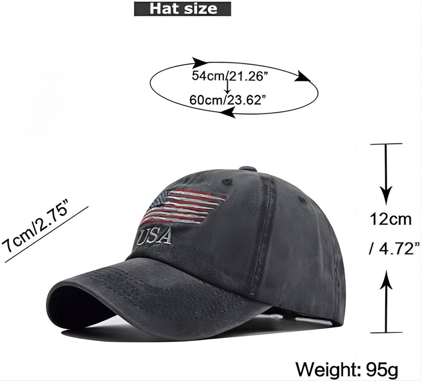 American Flag Dad Hat - Adjustable Patriotic Cap - BPRunning