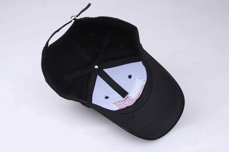 Black USA Flag Baseball Cap - Adjustable Patriotic Hat - BPRunning