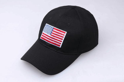 Black USA Flag Baseball Cap - Adjustable Patriotic Hat - BPRunning