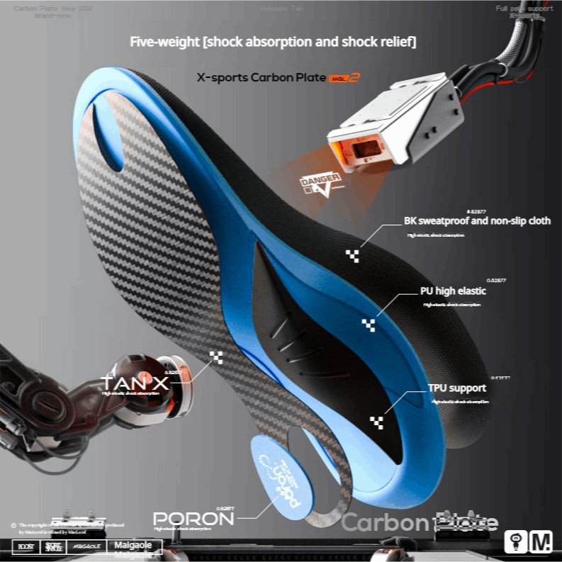 Carbon Fiber Sport Insoles - Arch Support & Shock Absorption for Running - BPRunning