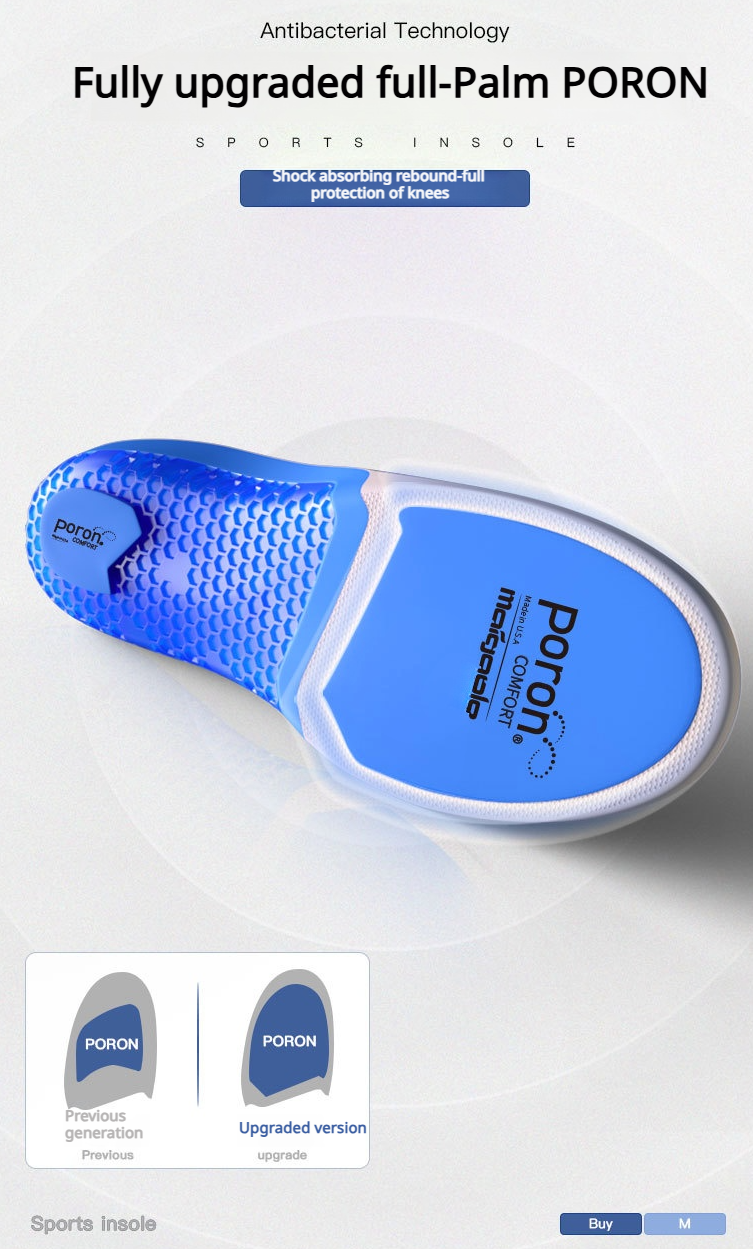 Carbon Fiber Insole with Poron Cushioning—Arch Support for Running and Sports