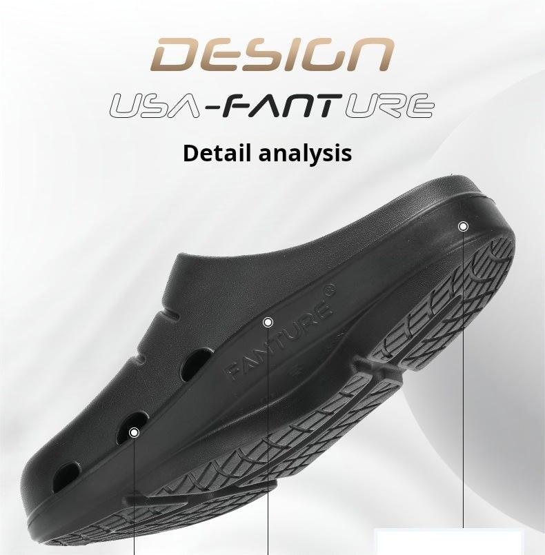 FANTURE Closed-Toe Doctor Recovery Sandals - Shock Absorbing & Arch Support - BPRunning