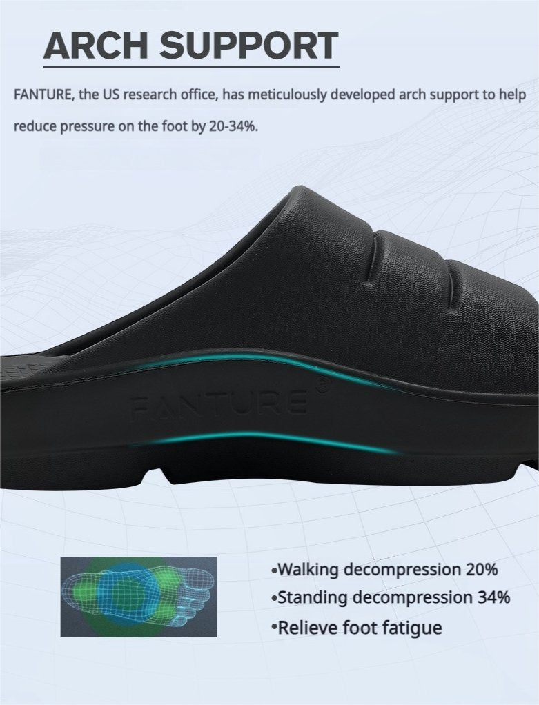 FANTURE Thick-Soled Non-Slip Recovery Slippers - Arch Support & Shock Absorption - BPRunning