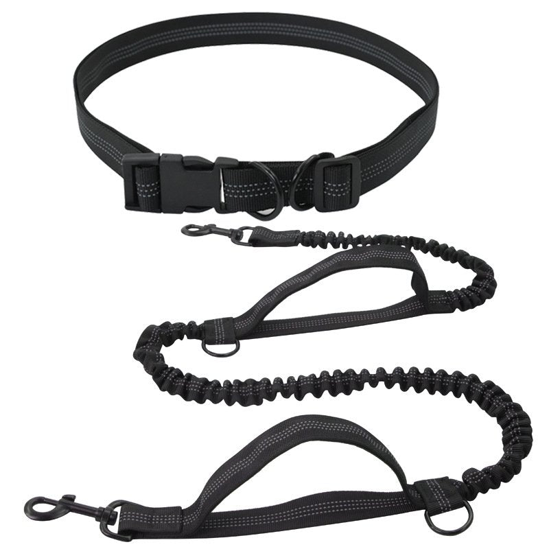 Hands-Free Dog Leash - Adjustable Bungee Waist Leash with Reflective Stitching - BPRunning