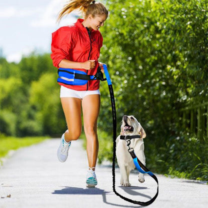 Hands-Free Dog Leash for Running & Hiking - Adjustable Waist Belt with Dual Handles - BPRunning