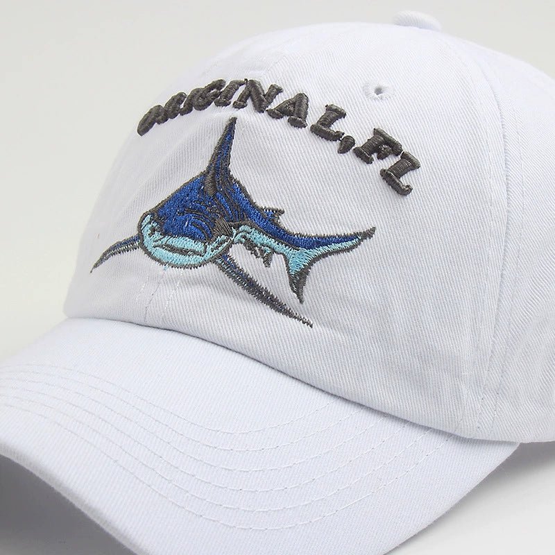 High Quality Wash Cotton America Flag Shark Baseball Cap - BPRunning