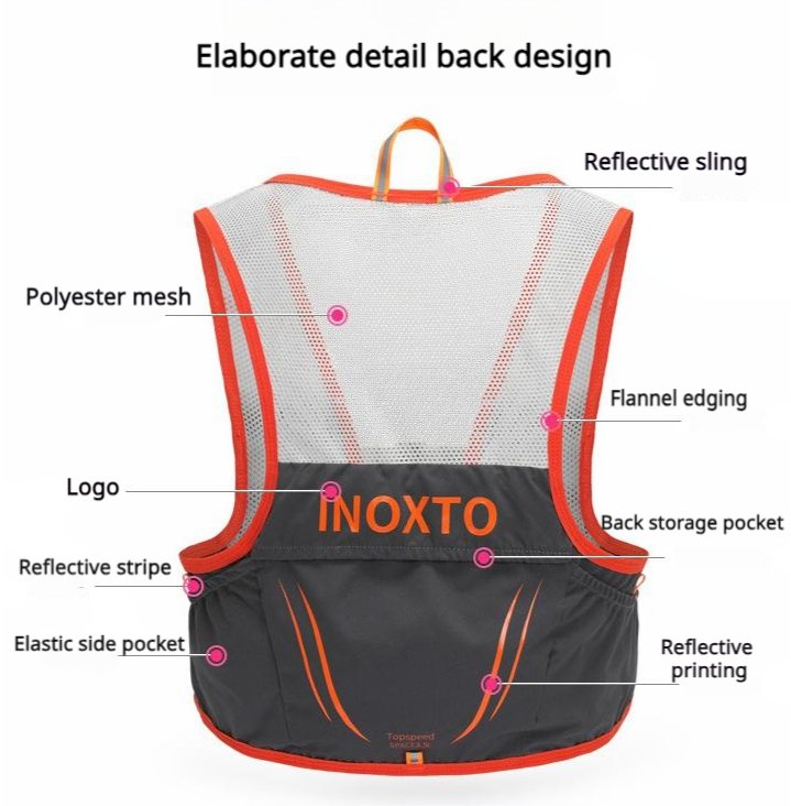 INOXTO- 2.5L Lightweight running backpack hydration vest - BPRunning