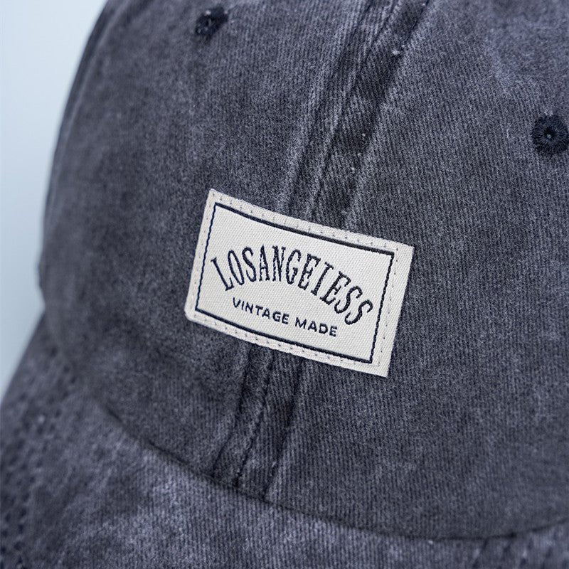 Los Angeles Sun Hat - Vintage Denim Baseball Cap - BPRunning