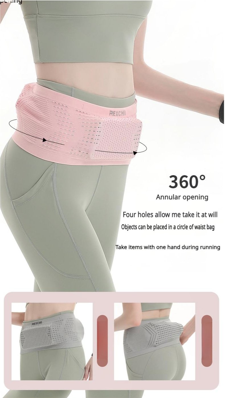 Multifunctional Knit Breathable Concealed Waist Bag - Adjustable Anti-Slip Running Belt - BPRunning