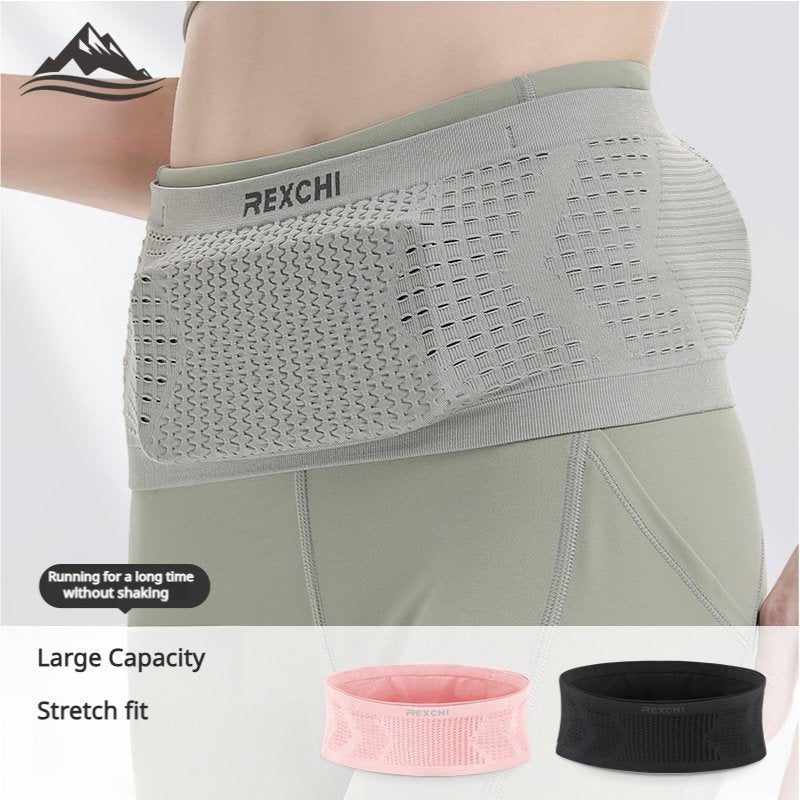 Multifunctional Knit Breathable Concealed Waist Bag - Adjustable Anti-Slip Running Belt - BPRunning