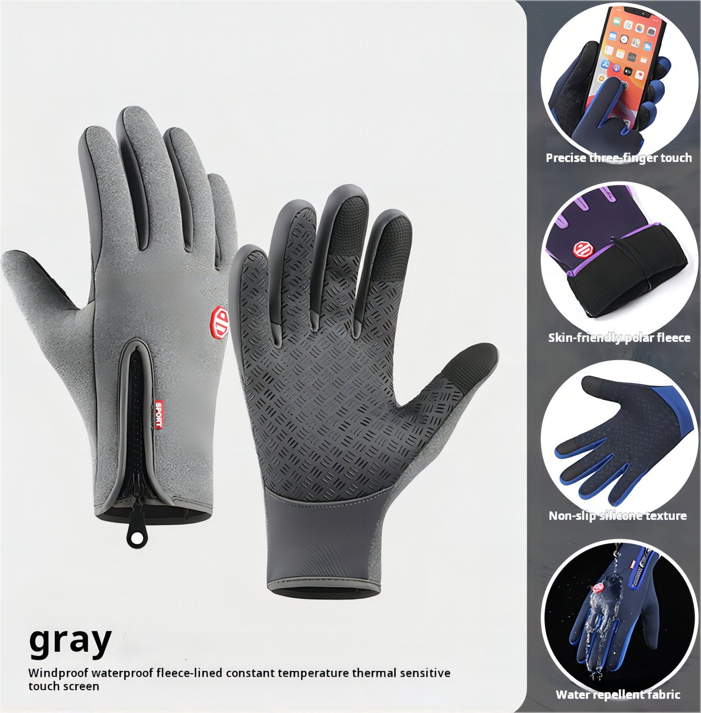 Unisex Autumn/Winter Running Gloves - Waterproof, Windproof, Touchscreen - BPRunning