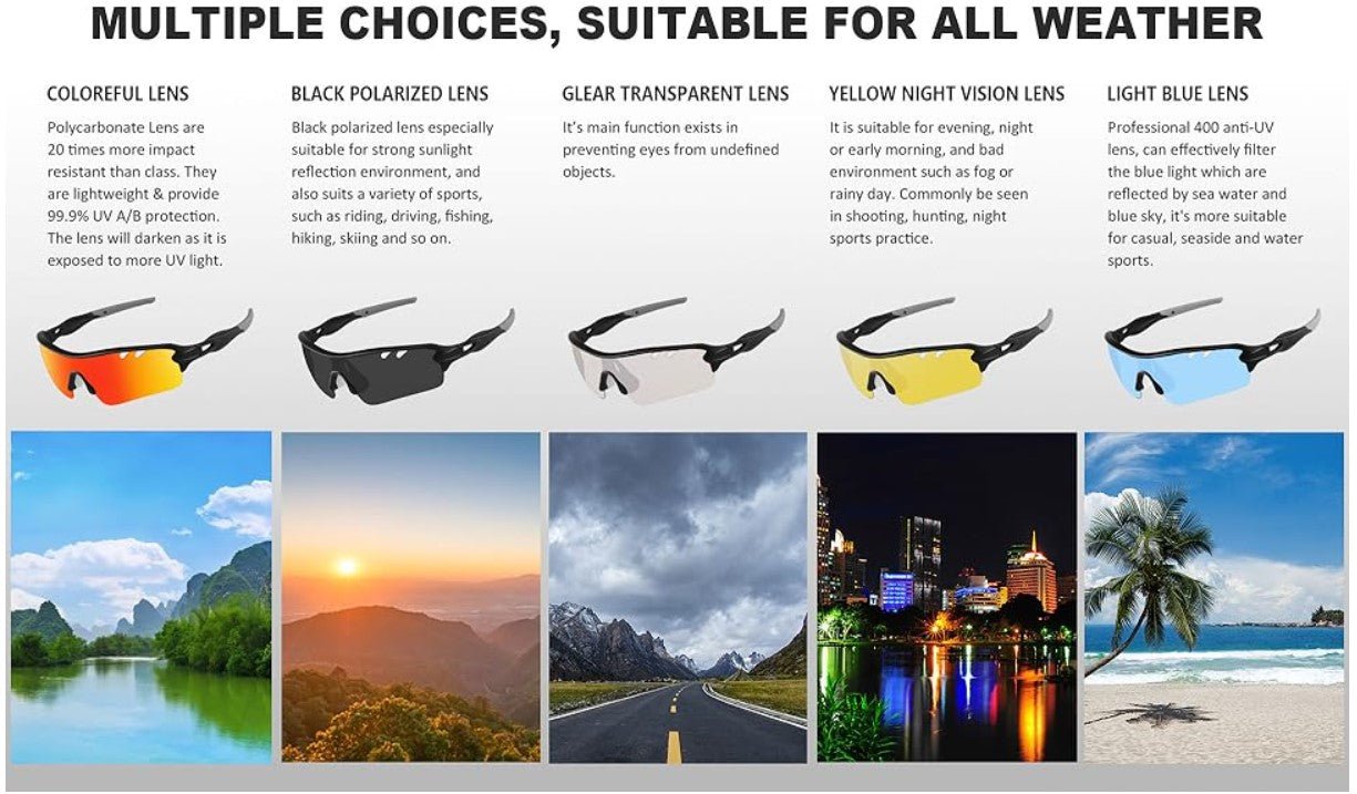 Polarized Running Sunglasses with 5 Lenses - BPRunning